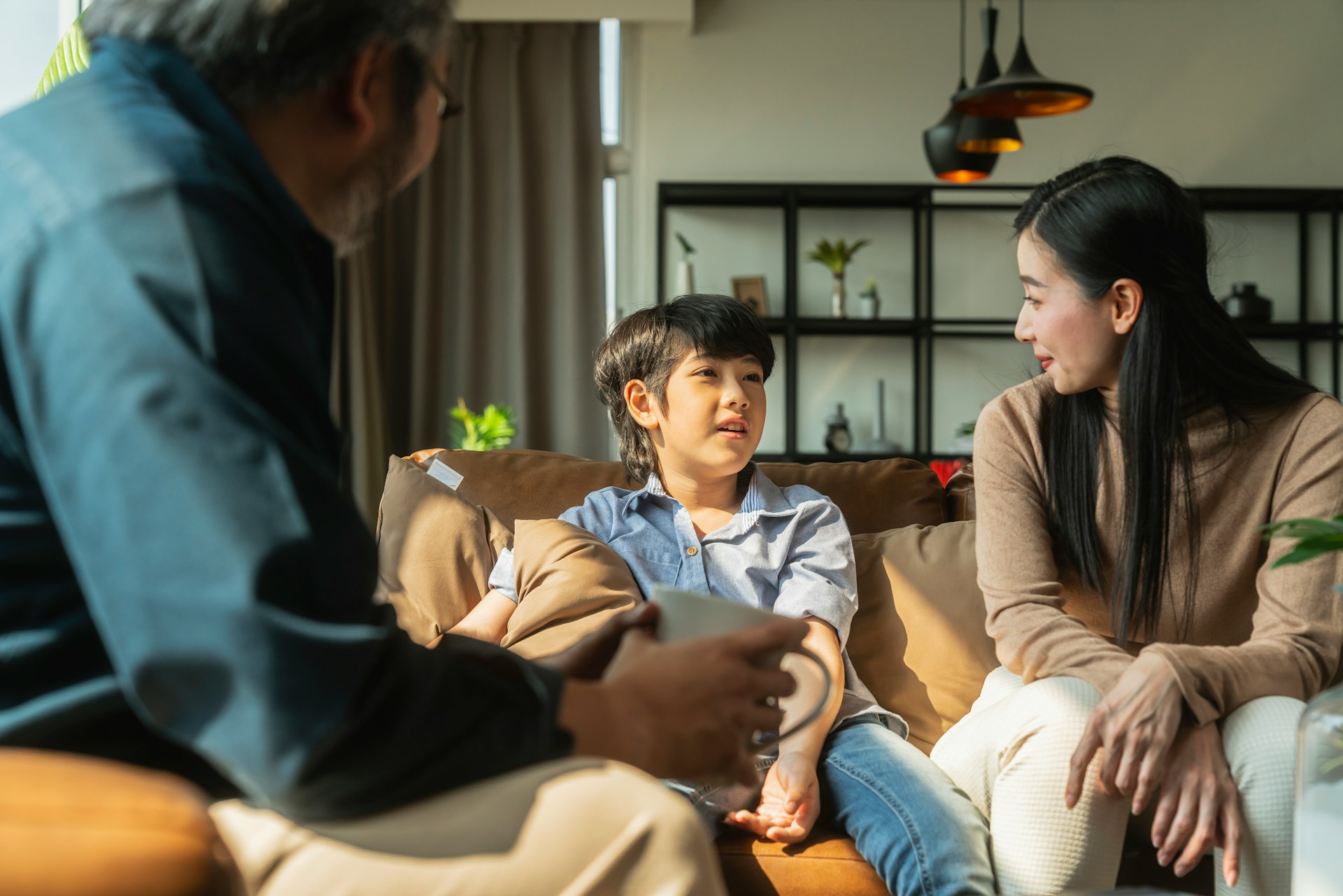 family talking